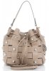 Vittoria Gotti Modna Torebka Skórzana Unikatowy Shopper Made in Italy Ziemista